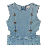 Twinset Abito In Denim Tinta Unita con Finti Bottoni per Bambina 251GJ2542 AZZURRO TWINSET 