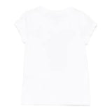 Monnalisa T-Shirt Girocollo Tinta Unita con Brillantini per Bambina 19E617 BIANCO MONNALISA 