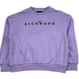 John Richmond Felpa Chiusa Girocollo Tinta Unita con Stampa per Bambina RGP26010FE LILLA JOHN RICHMOND 