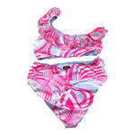 F**K Costume 2 Pezzi Fascia-Slip Tinta Unita con Fantasia per Bambina FJ230911 AZZURRO F**K 