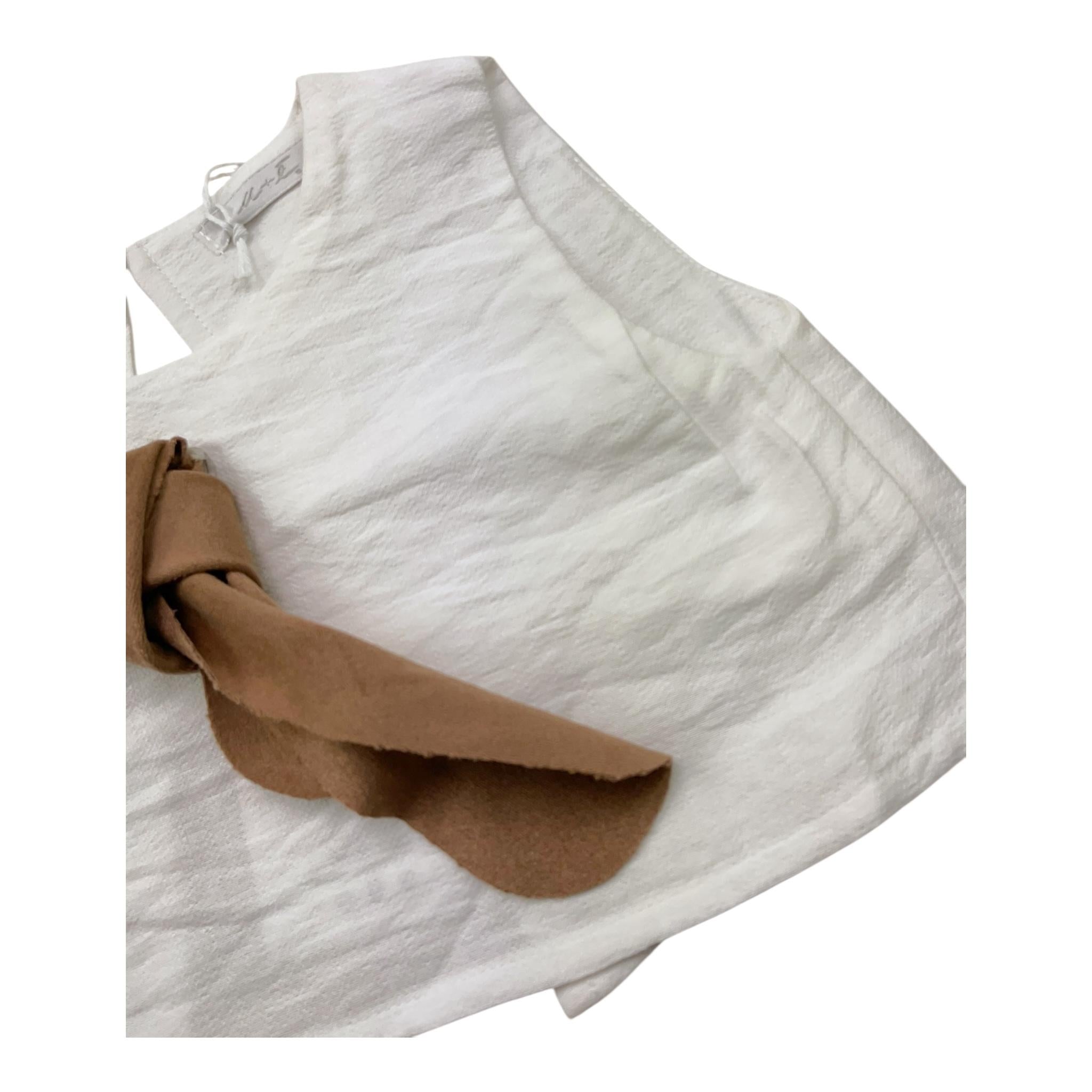 U+È Top Tinta Unita Giromanica per Neonata UE1765N BIANCO U+è 