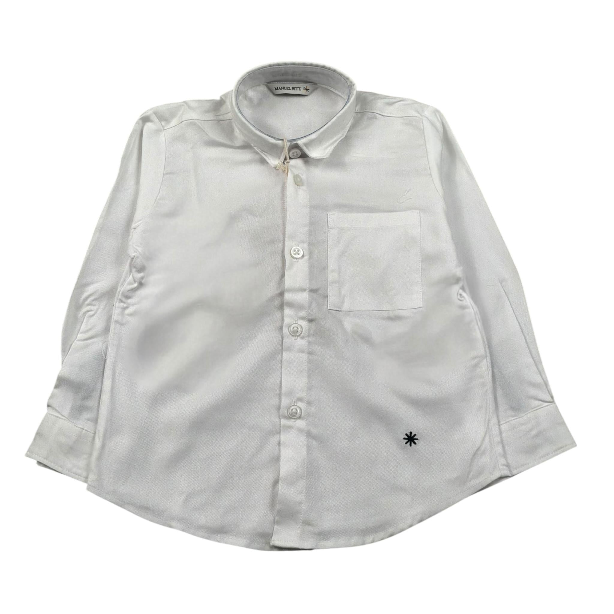 Manuel Ritz Camicia Manica Lunga Tinta Unita per Neonato MR1952 BIANCO MANUEL RITZ 