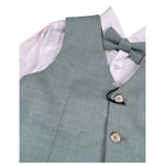 Never Too Completo 4 Pezzi Camicia-Papillon-Gilet-Bermuda Verde per Bambino GM2231B VERDE NEVER TOO 