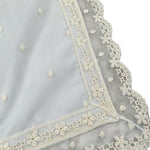 Granlei Coperta Tinta Unita con Ricami per Neonata 125111 PANNA GRANLEI 