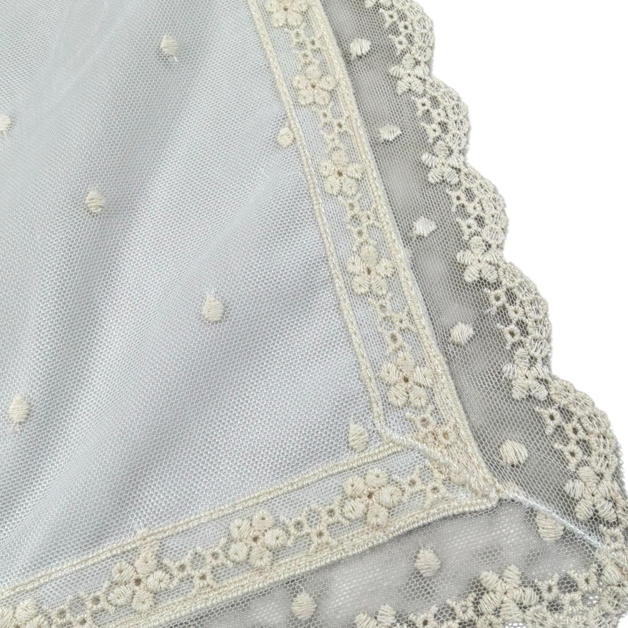 Granlei Coperta Tinta Unita con Ricami per Neonata 125111 PANNA GRANLEI 