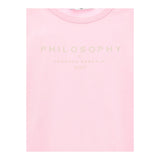 Philosophy T-Shirt Girocollo Tinta Unita con Stampa per Bambina I1E605 ROSA PHILOSOPHY 