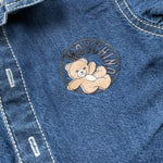 Moschino Camicia In Denim Mezza Manica Tinta Unita per Neonato MUC01K BLU MOSCHINO 