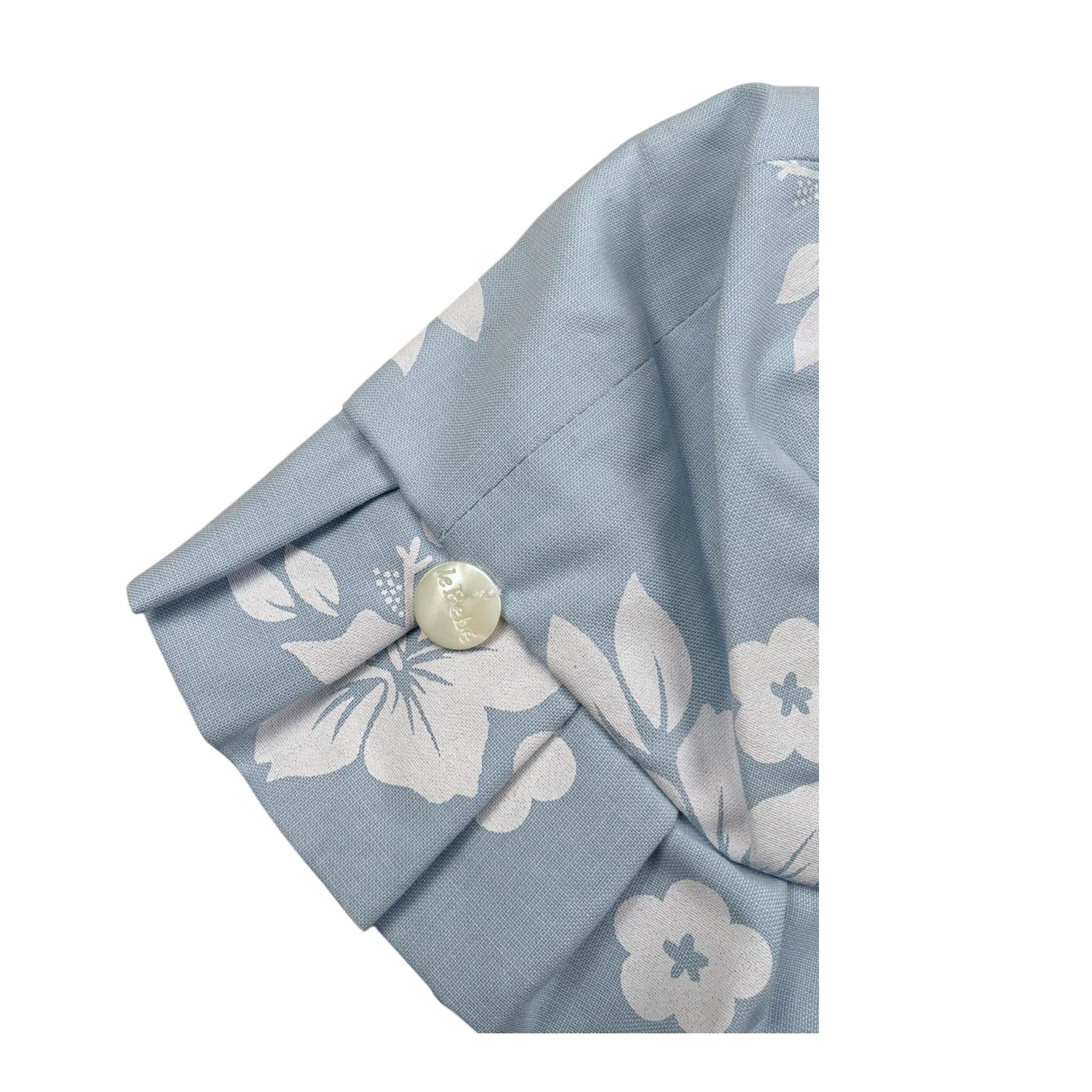 Le Bebe Cappello Tinta Unita con Stampe per Neonata LBG5914 AZZURRO LE BEBE 