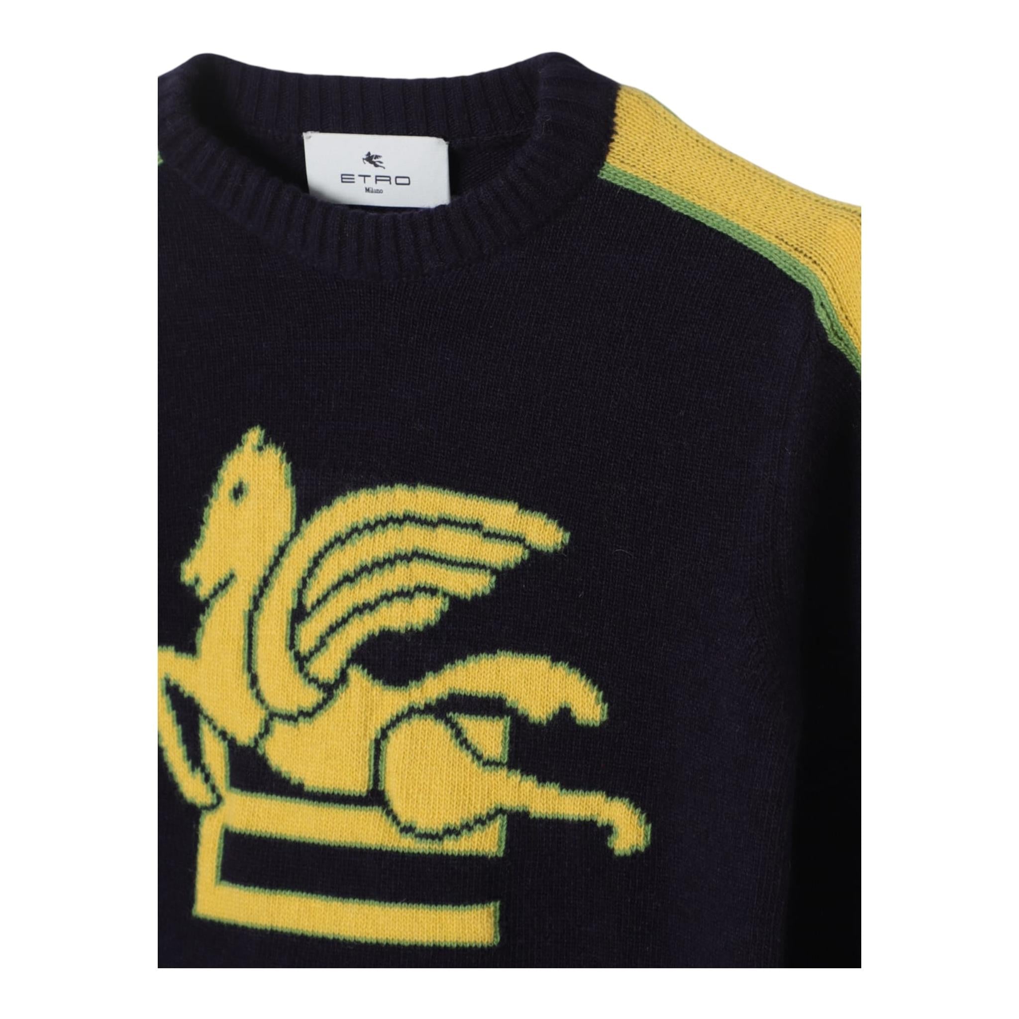 ETRO maglia tinta unita con stampa Blu per Bambino GV9A10 BLU ETRO 