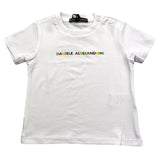 Daniele Alessandrini T-Shirt Girocollo Tinta Unita Con Stampa Logo Bianco Per Neonato