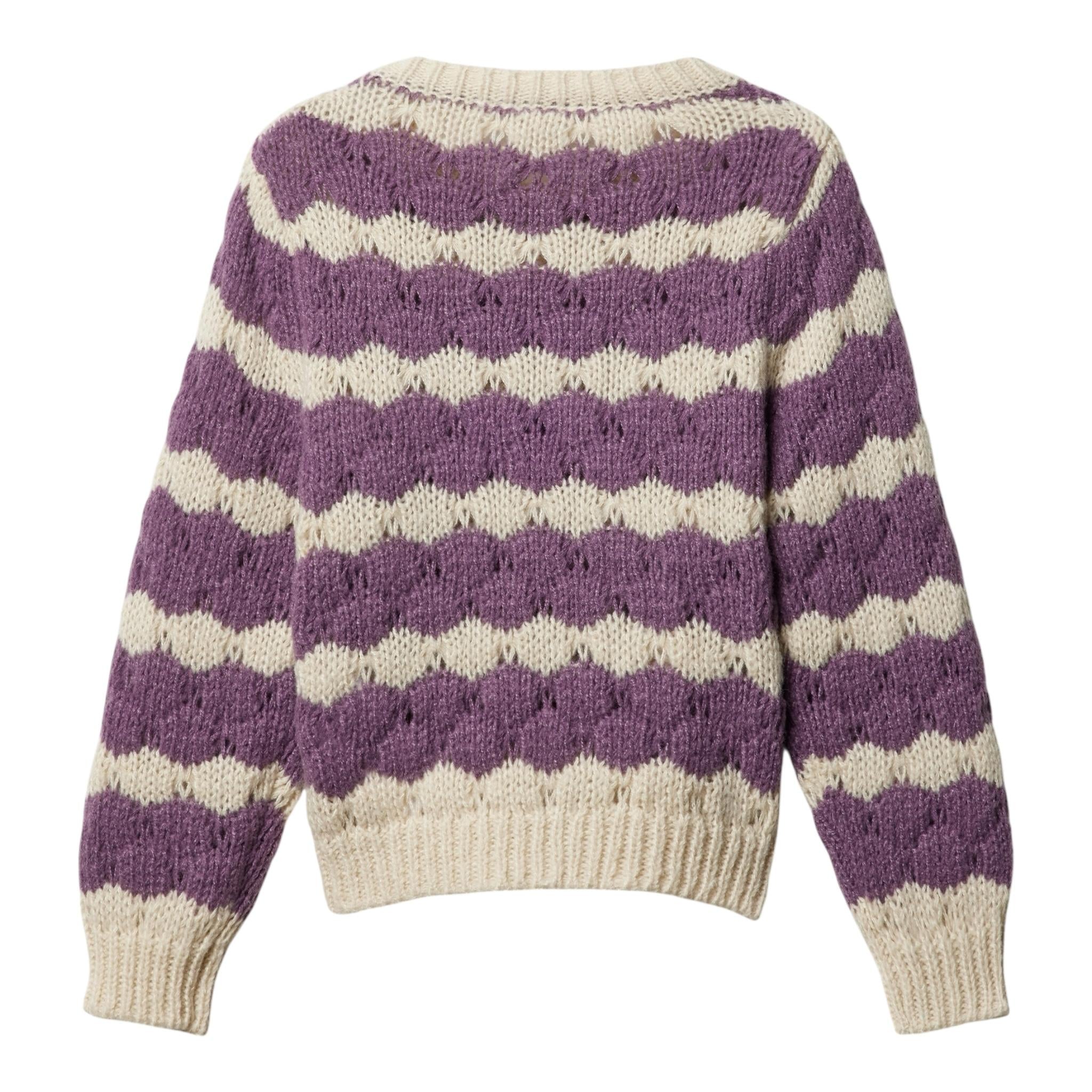 NAME IT maglia bicolore con fantasia a righe Panna/viola per Bambina 13233150X PANNA/VIOLA NAME IT 