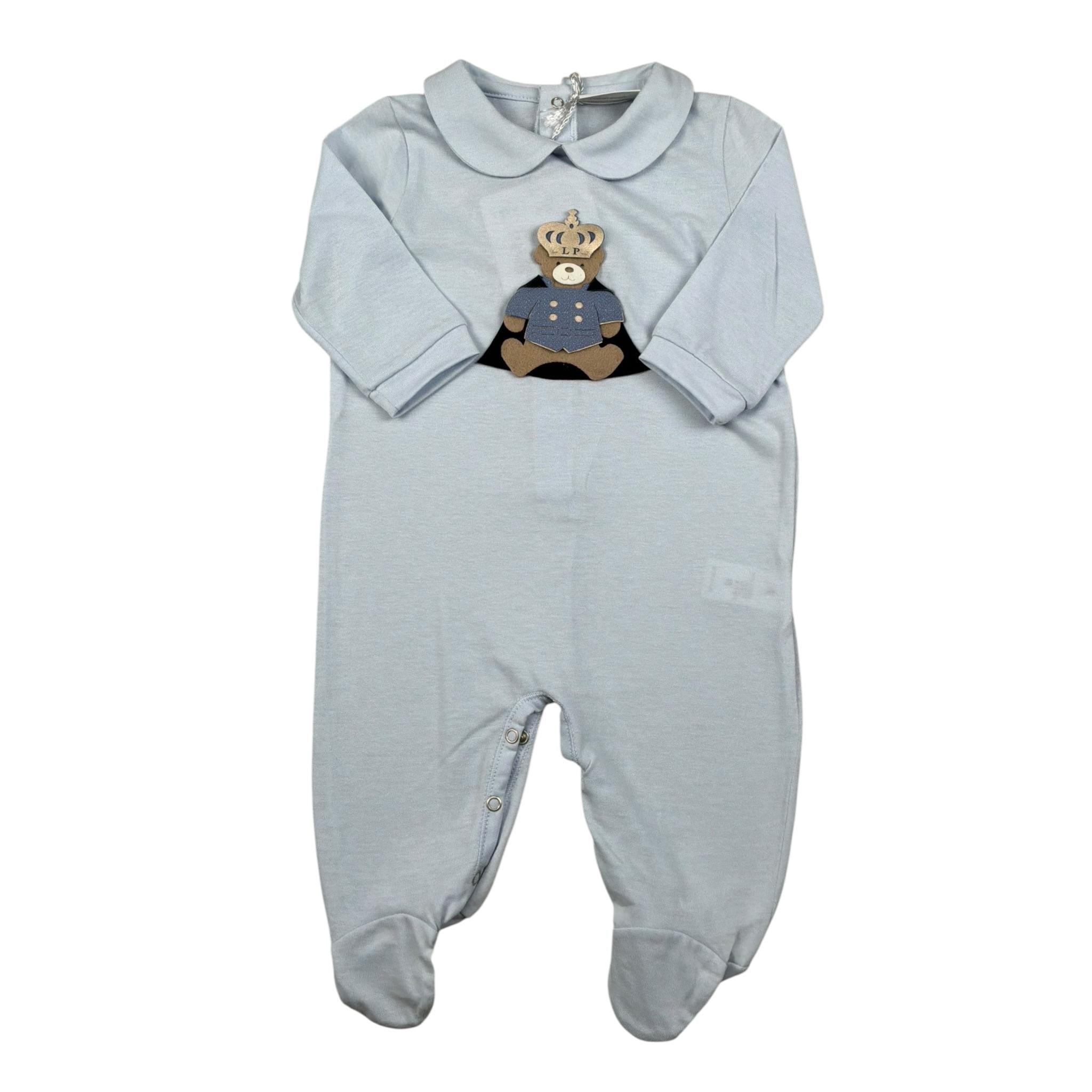 La perla Tutina Tinta Unita con Stampa per Neonato 73664 AZZURRO LA PERLA 