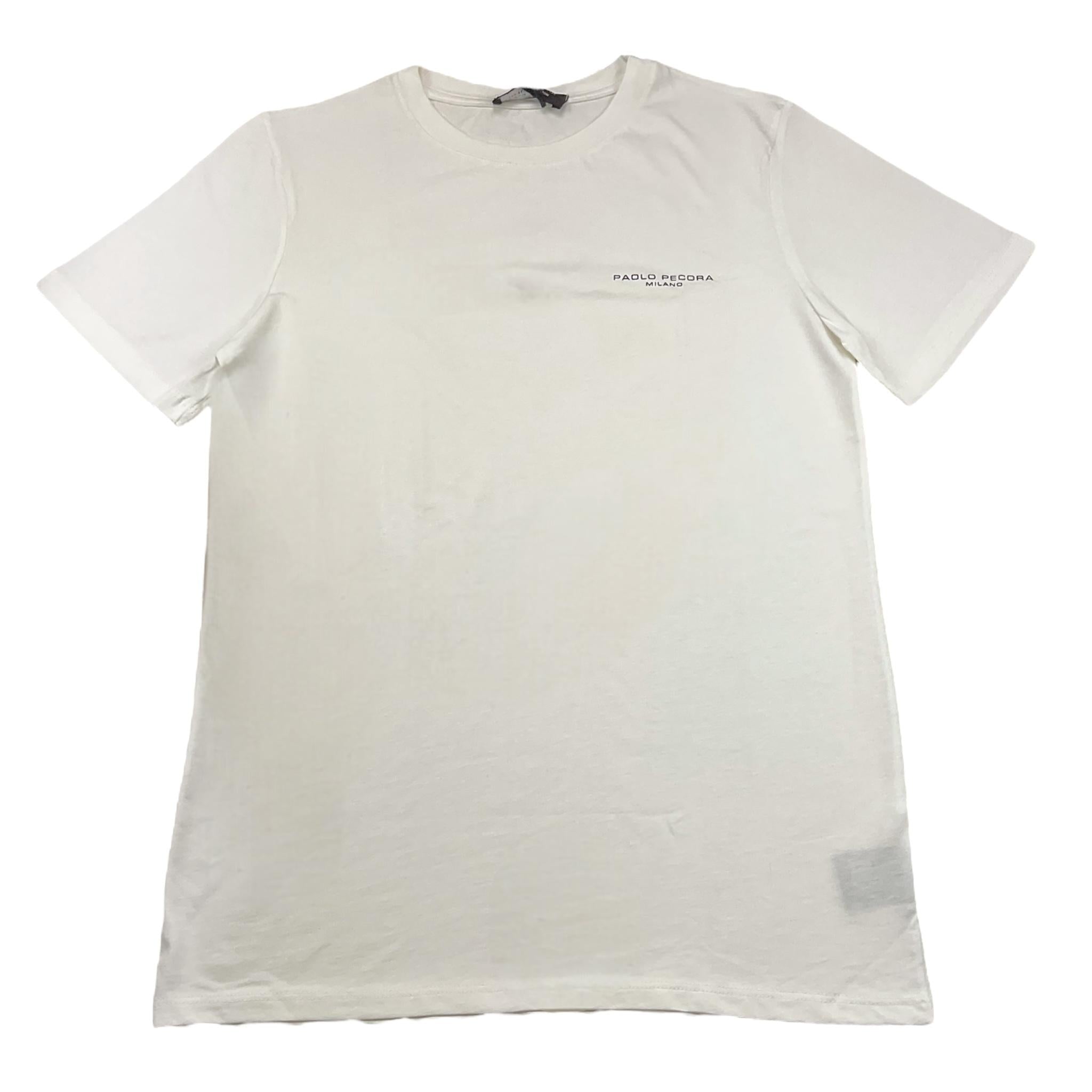 PAOLO PECORA t-shirt girocollo tinta unita con stampa Bianco per Bambino PP2006 BIANCO PAOLO PECORA 