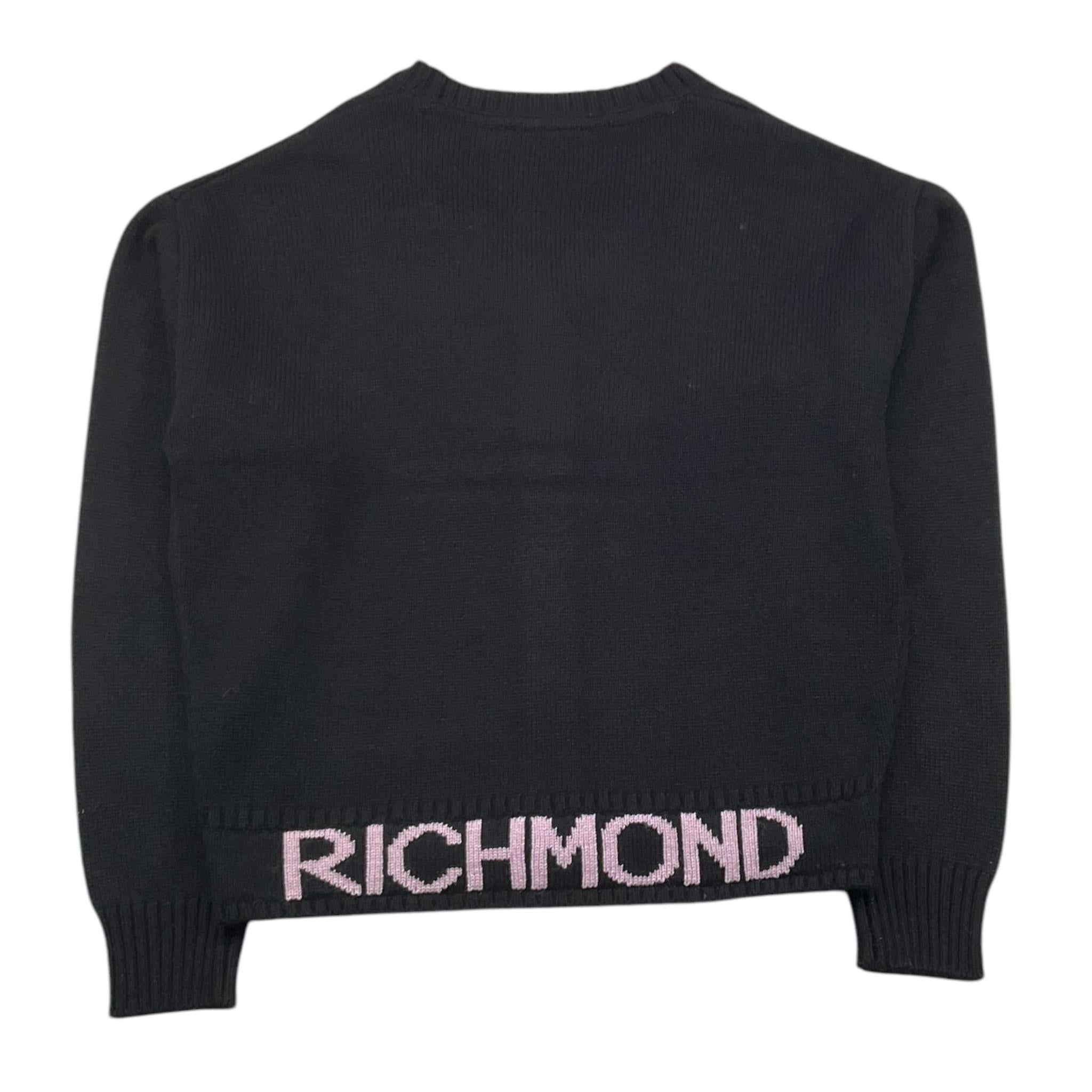 JOHN RICHMOND cardigan tinta unita con logo Nero per Bambina RGA25192CD NERO JOHN RICHMOND 