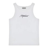 Moschino Canotta Tinta Unita A Costine per Bambina HDM06M BIANCO MOSCHINO 