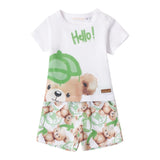Mini Banda Completo 2 Pezzi T-Shirt-Bermuda per Neonato 3B639 BIANCO MINI BANDA 