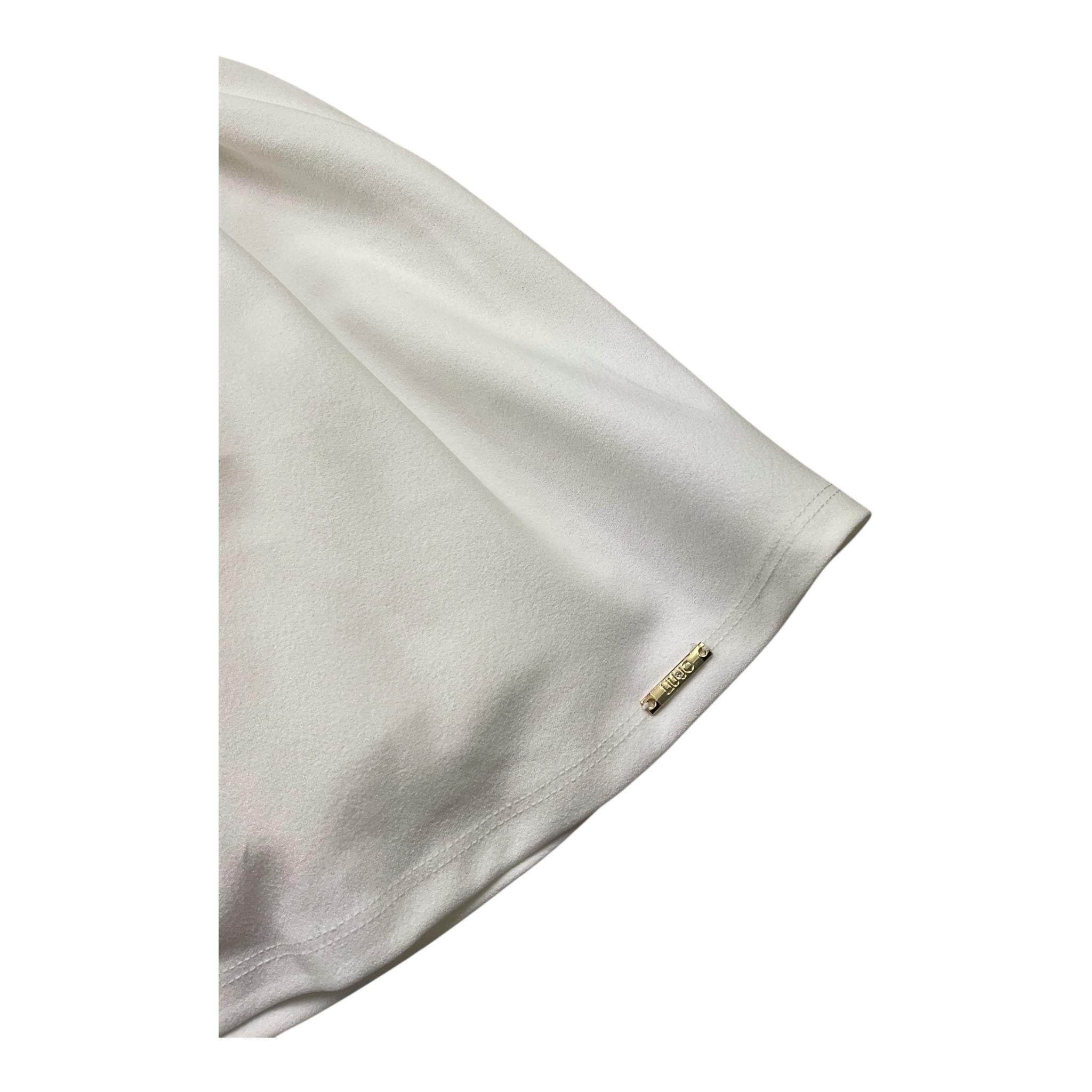 Liu Jo Abito Giromanica Tinta Unitacon Cinturino In Tulle per Neonata LA2066 BIANCO LIU JO 