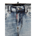 Dsquared2 Bermuda In Denim tinta unita Azzurro per Bambino DQ2828X AZZURRO DSQUARED2 