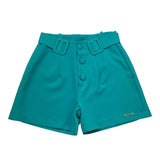Marc Ellis Short Tinta Unita con Cinta Cintura per Bambina JMJSO01177 TURCHESE MARC ELLIS 