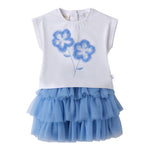 Sarabanda Completo 2 Pezzi T-Shirt-Gonna per Bambina 0B347 BIANCO SARABANDA 