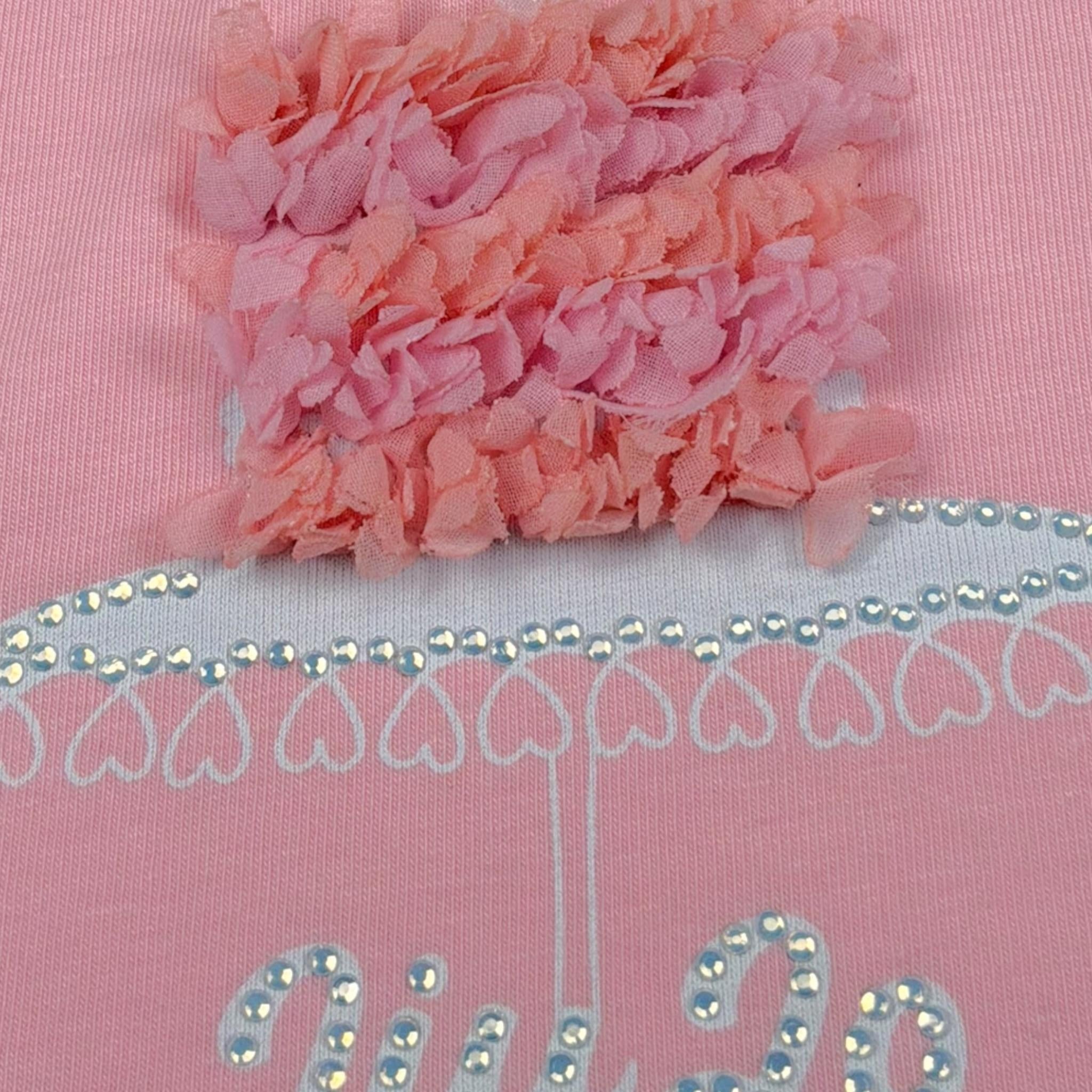 Liu Jo T-Shirt Tinta Unita con Stampa per Neonata HA4078J5003 ROSA LIU JO 