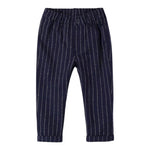 MINI BANDA pantalone tinta unita con fantasia a righe Blu per Neonato 37665 BLU MINI BANDA 