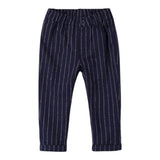 MINI BANDA pantalone tinta unita con fantasia a righe Blu per Neonato 37665 BLU MINI BANDA 