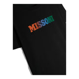 Missoni Rundhals-T-Shirt einfarbig mit Kontrastdruck schwarz für Jungen