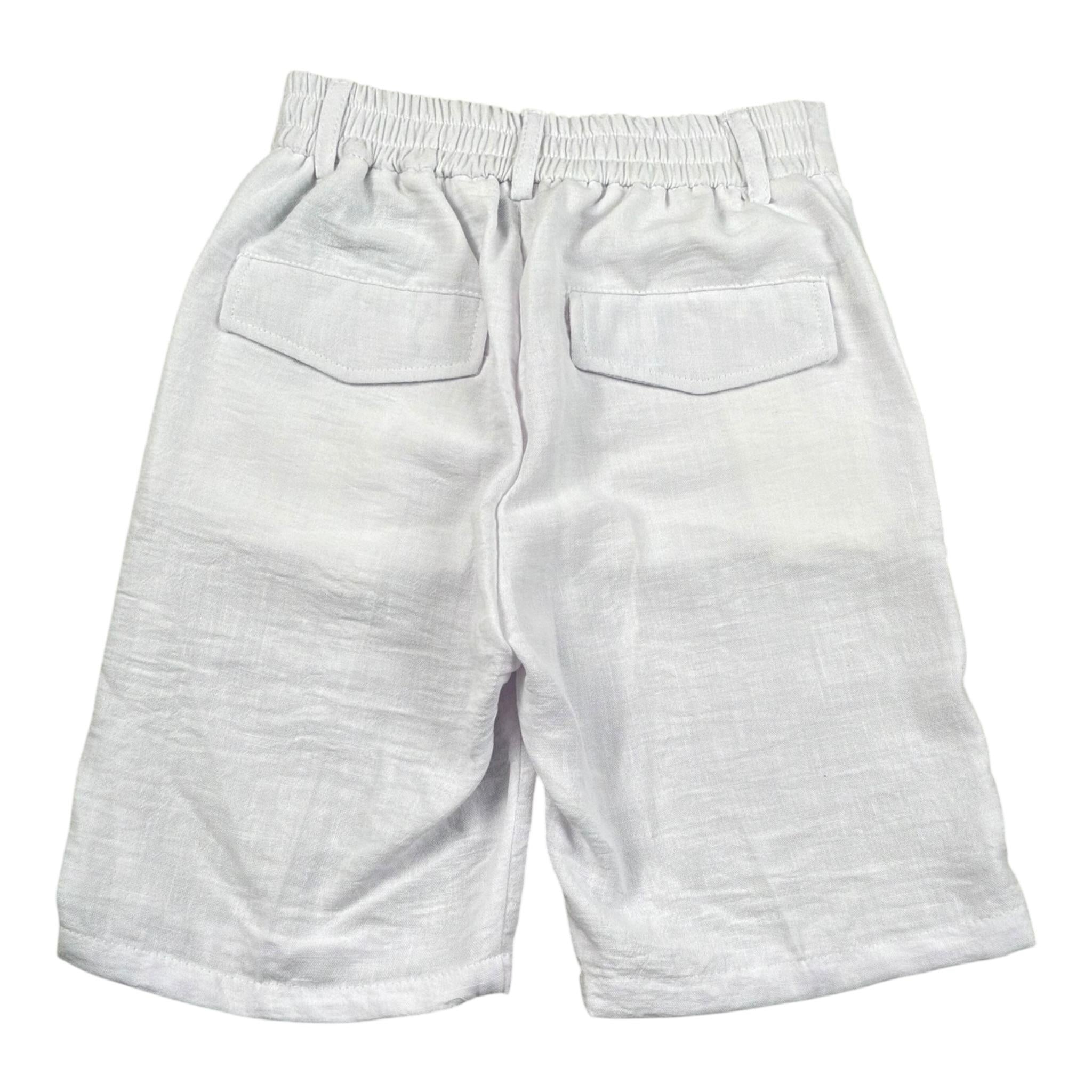 Never Too Bermuda tinta unita con Elastico In Vita Bianco per Bambino NT2289R BIANCO NEVER TOO 