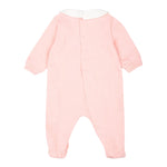 MOSCHINO tutina manica lunga tinta unita cn colletto e stampa in contrasto Rosa per Neonata MZY037X ROSA MOSCHINO 