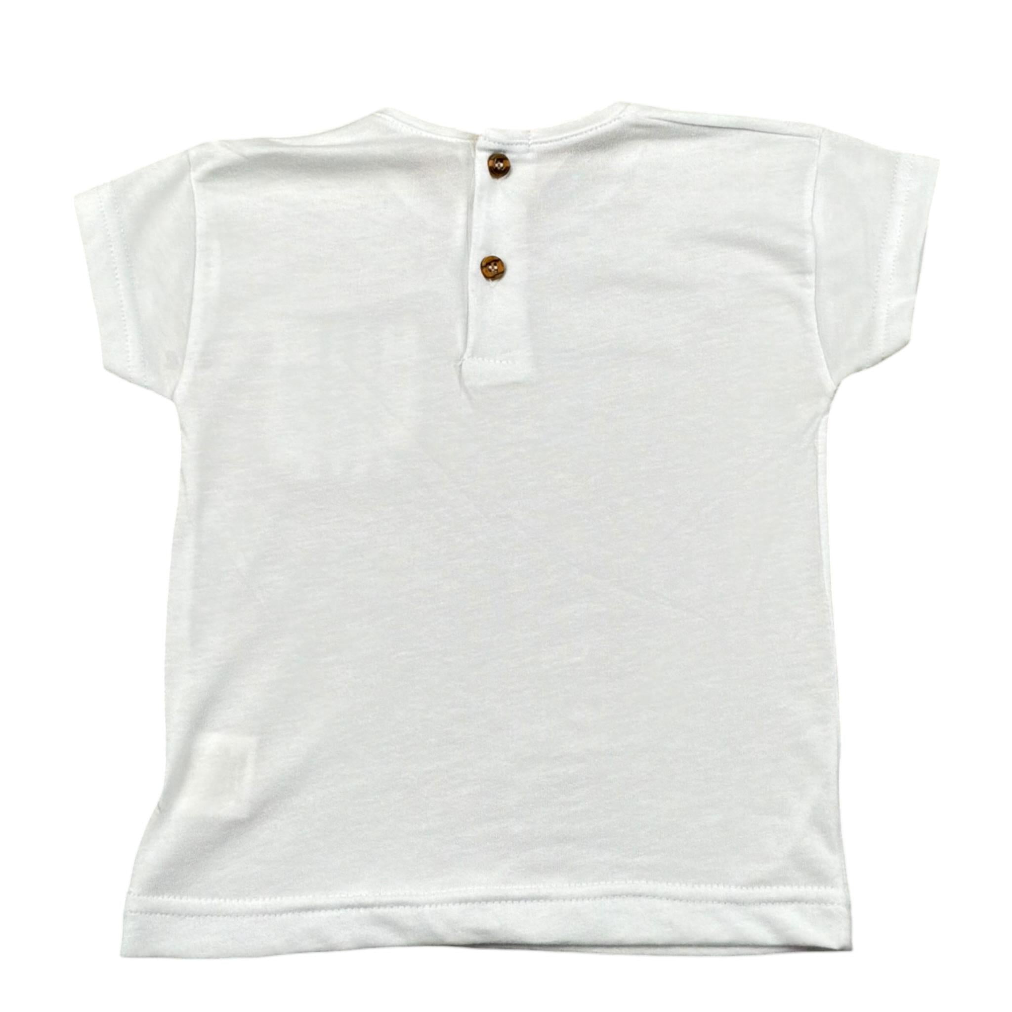 Babyvip T-Shirt Girocollo Tinta Unita con Taschino per Neonato T7708 BIANCO BABYVIP 