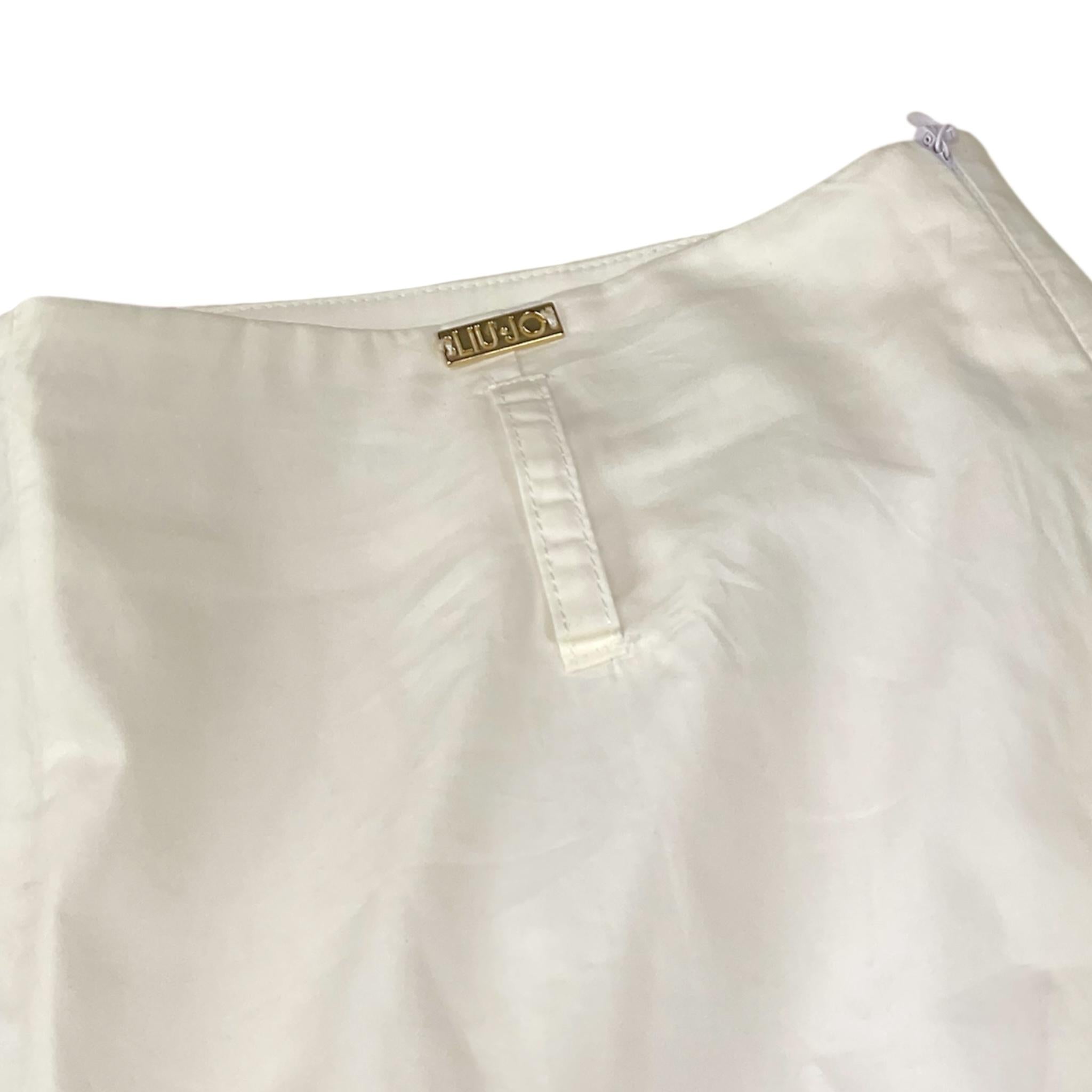 Liu Jo Pantalone Tinta Unita con Cintura Modello A Palazzo per Bambina GA4040 BIANCO LIU JO 