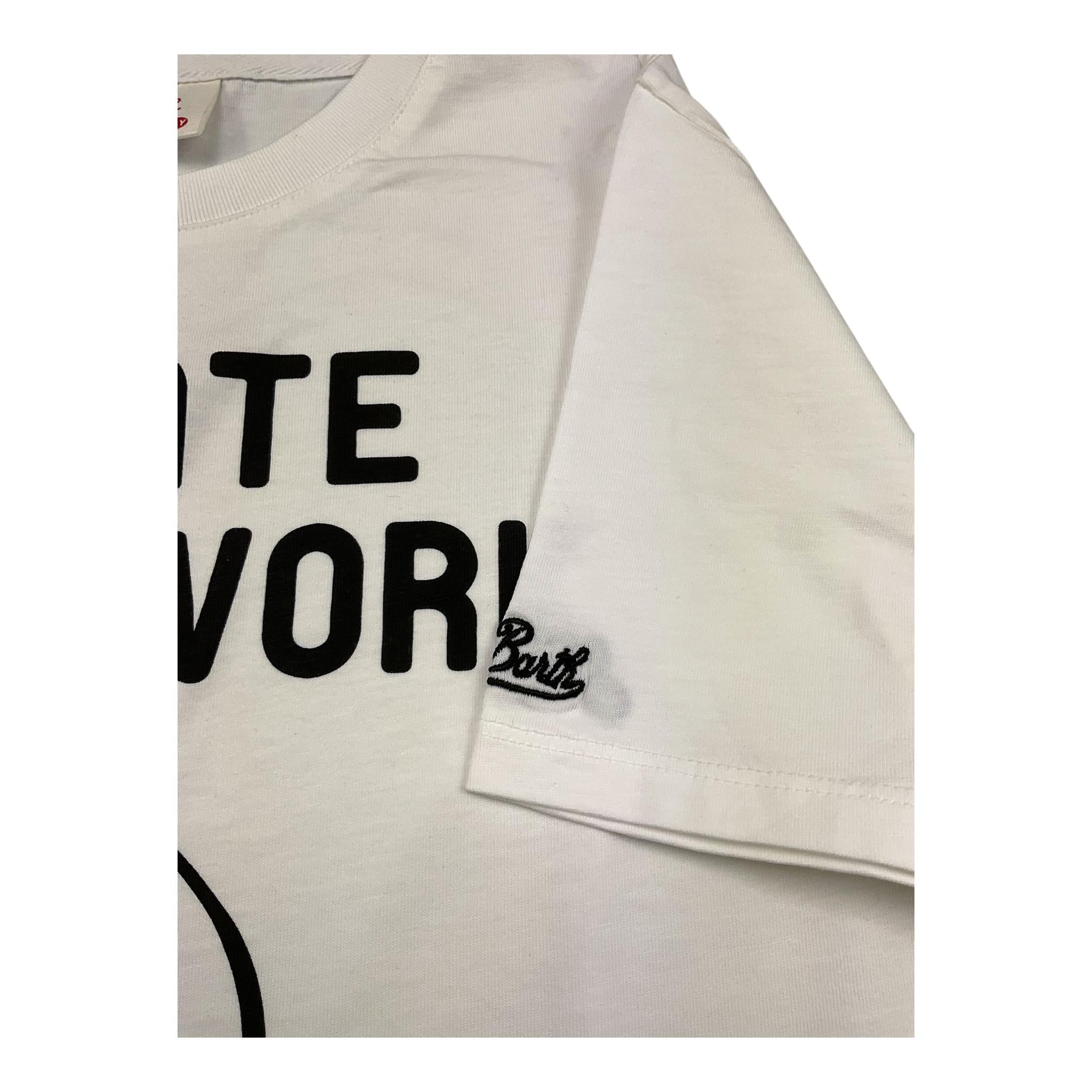 Saint Barth T-Shirt Girocollo Tinta Unita con Stampa Puffo per Bambino SMURF BIANCO SAINT BARTH 