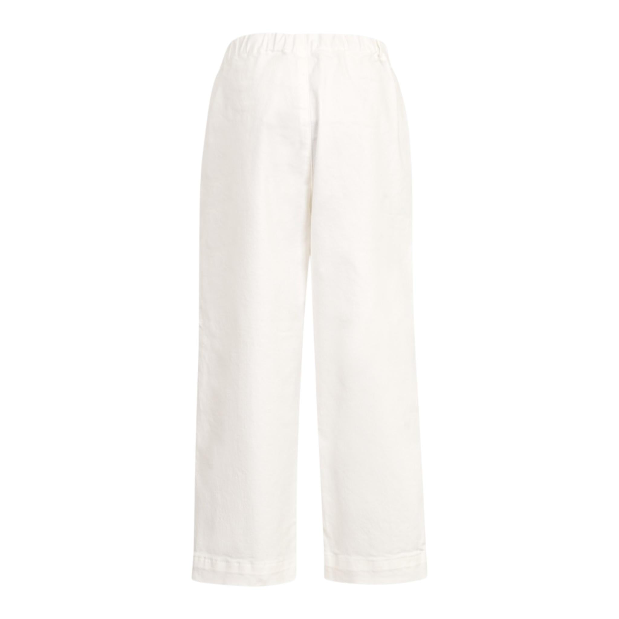 Dou Dou Pantalone Tinta Unita con Logo per Bambina DW6P71XX PANNA DOU DOU 