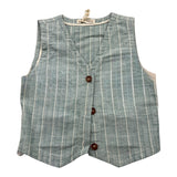 Zhoe & Tobiah Gilet Tinta Unita Con Fantasia A Righe Verde Per Bambino