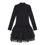 TWINSET abito tinta unita con tulle Nero per Bambina 242GJ3121X NERO TWINSET 