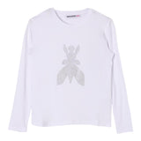 PATRIZIA PEPE shirt girocollo tinta unita con brillantini Bianco per Bambina 7M0752 BIANCO PATRIZIA PEPE 