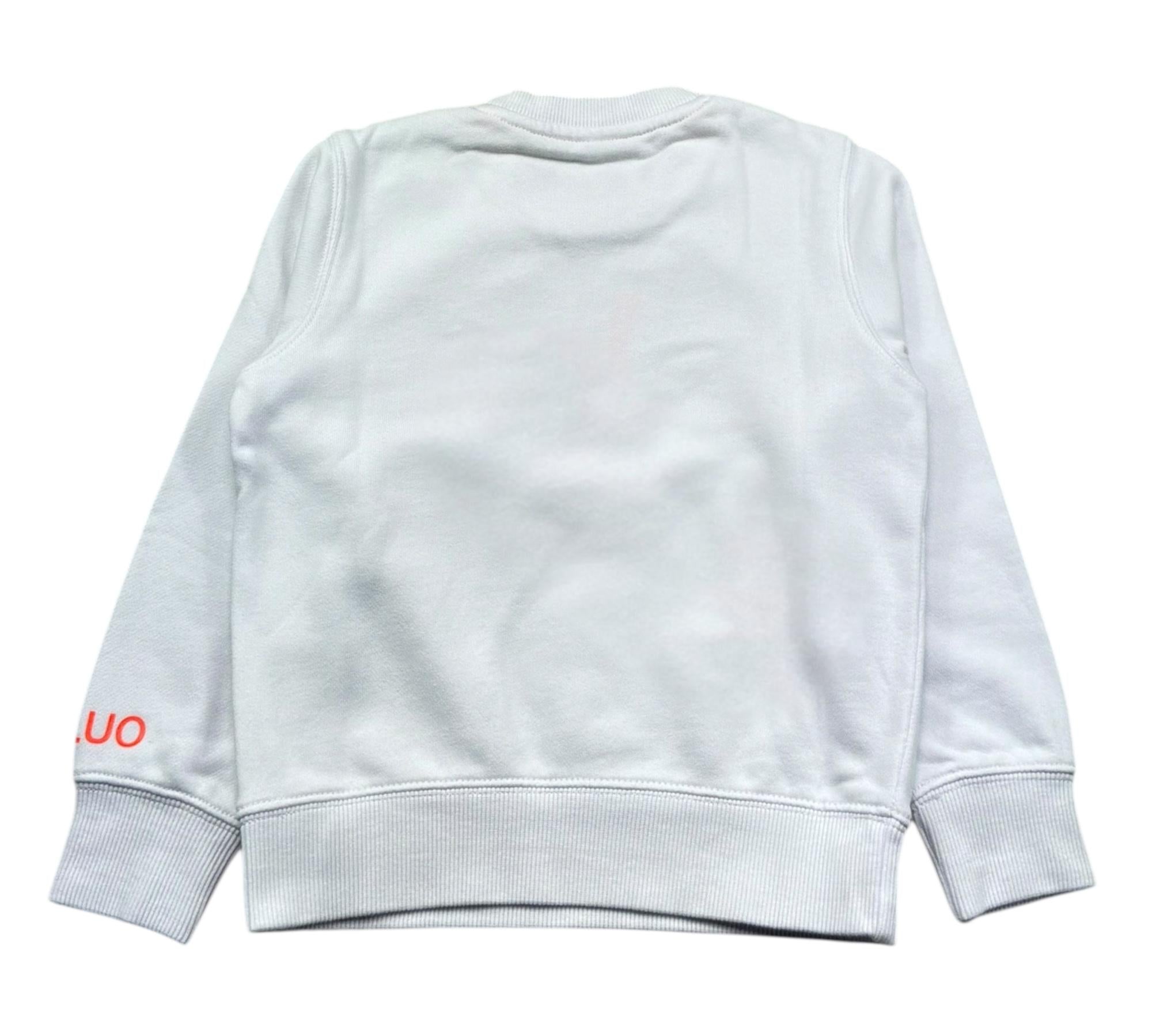 Sun68 Felpa Chiusa Girocollo Tinta Unita con Logo per Bambino F31310 BIANCO SUN68 