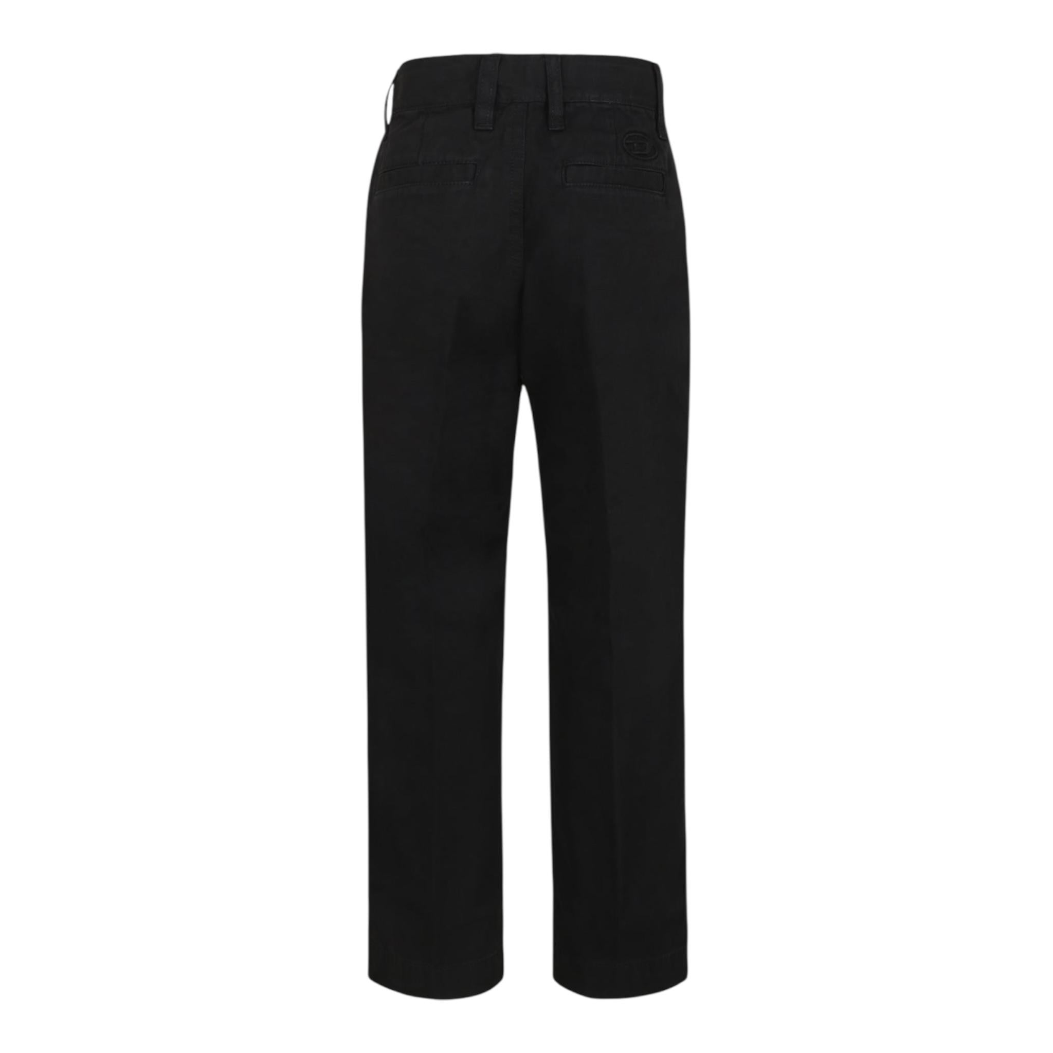 Diesel Pantalone Tinta Unita con Girovita Regolabile per Bambina J01443 NERO DIESEL 