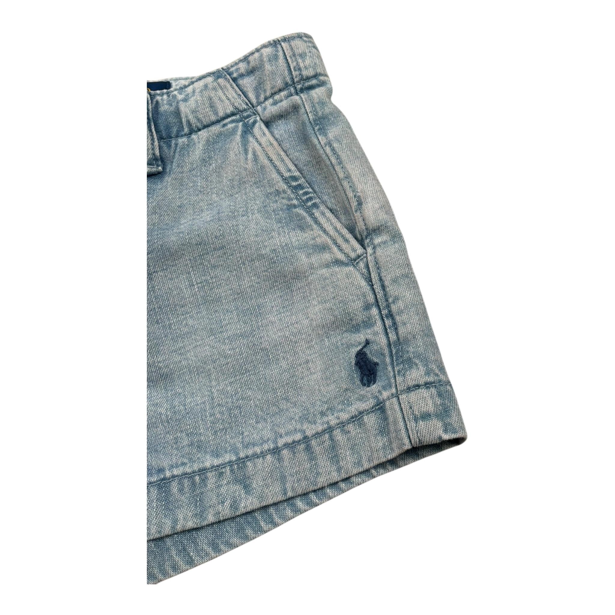 Ralph Lauren Short In Denim Tinta Unita per Neonata 312964507001 AZZURRO RALPH LAUREN 