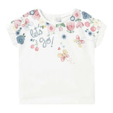 Mayoral T-Shirt Girocollo Tinta Unita con Stampa per Neonata 1048 BIANCO MAYORAL 