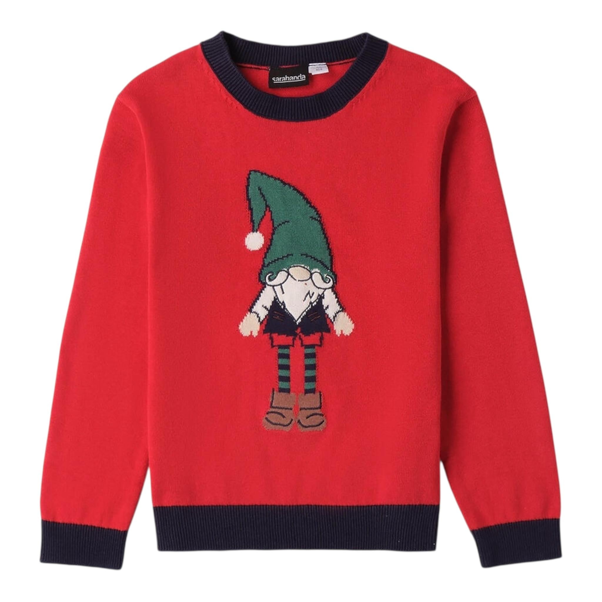SARABANDA maglia tinta unita con stampa gnomo Rosso per Bambino 0A110X ROSSO SARABANDA 