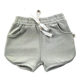 Bamboom+Babies Short Tinta Unita Con Elastico In Vita Fango Per Neonata