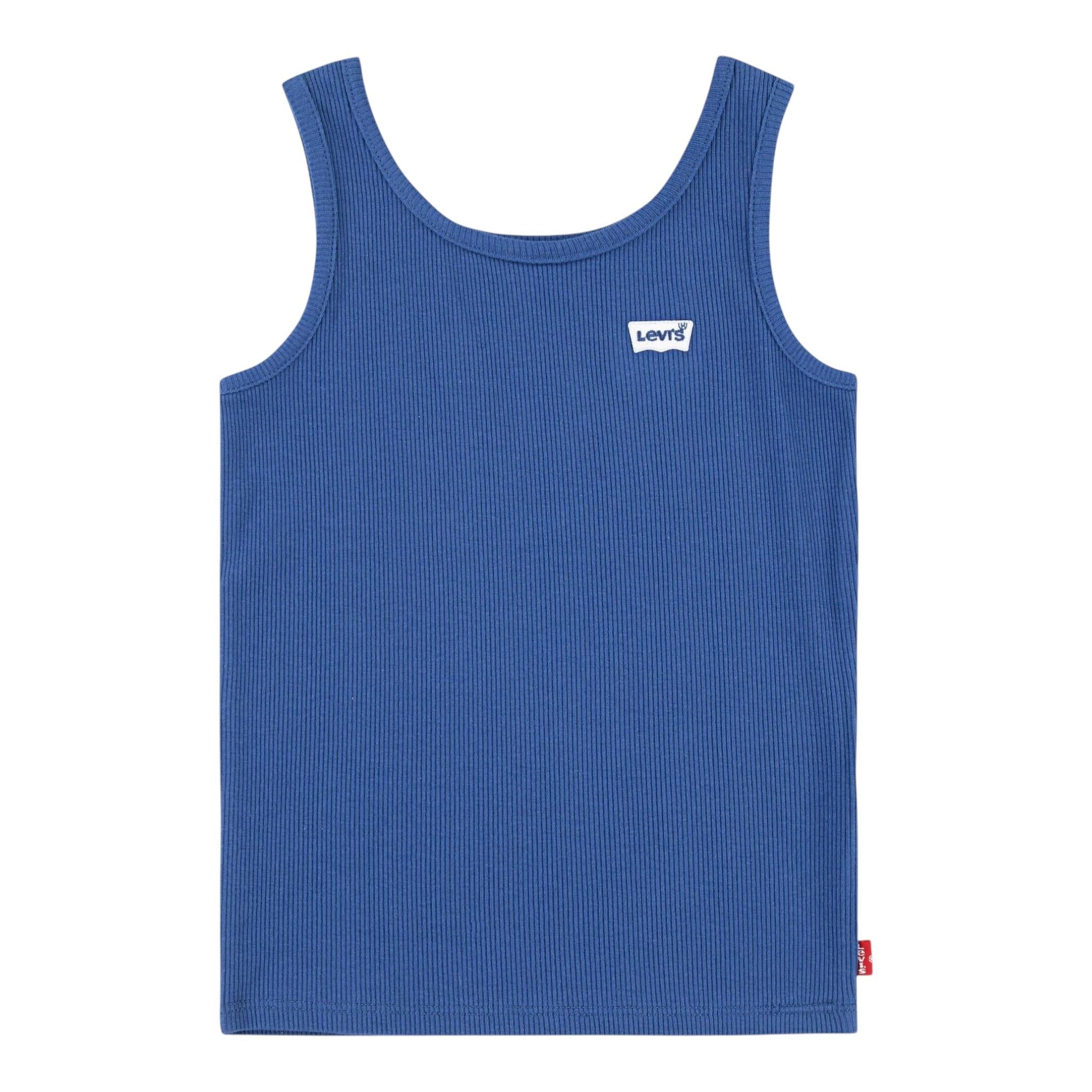 Levi'S Canotte Girocollo Tinta Unita con Logo per Bambina 3EK116 BLU LEVI'S 
