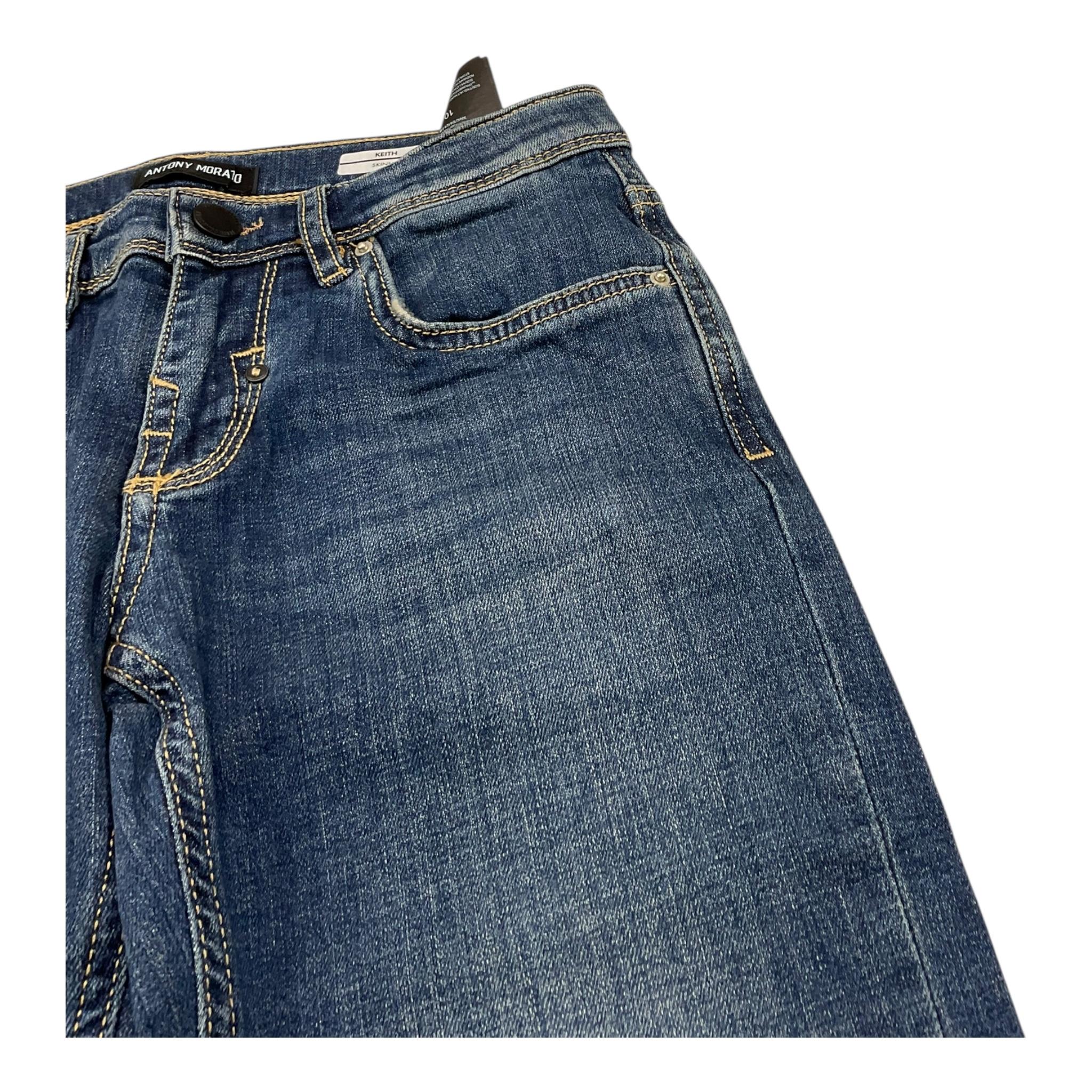 ANTONY MORATO jeans tinta unita con girovita regolabile Blu per Bambino MKDT00064 BLU ANTONY MORATO 