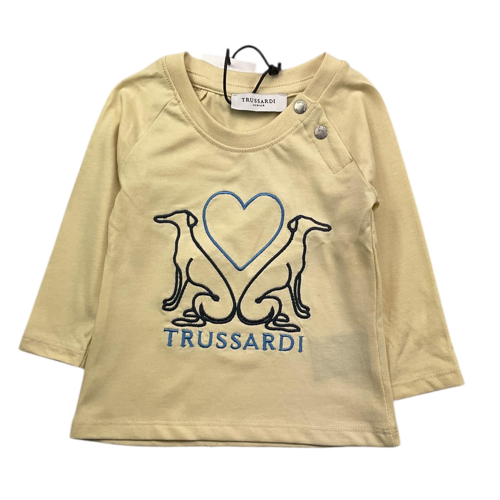 TRUSSARDI shirt girocollo tinta unita con stampa logo Beige per Neonata TIA25159TS BEIGE TRUSSARDI 