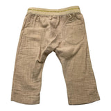 Caffe' D'Orzo Pantalone Tinta Unita Con Elastico In Vita Beige Per Neonata