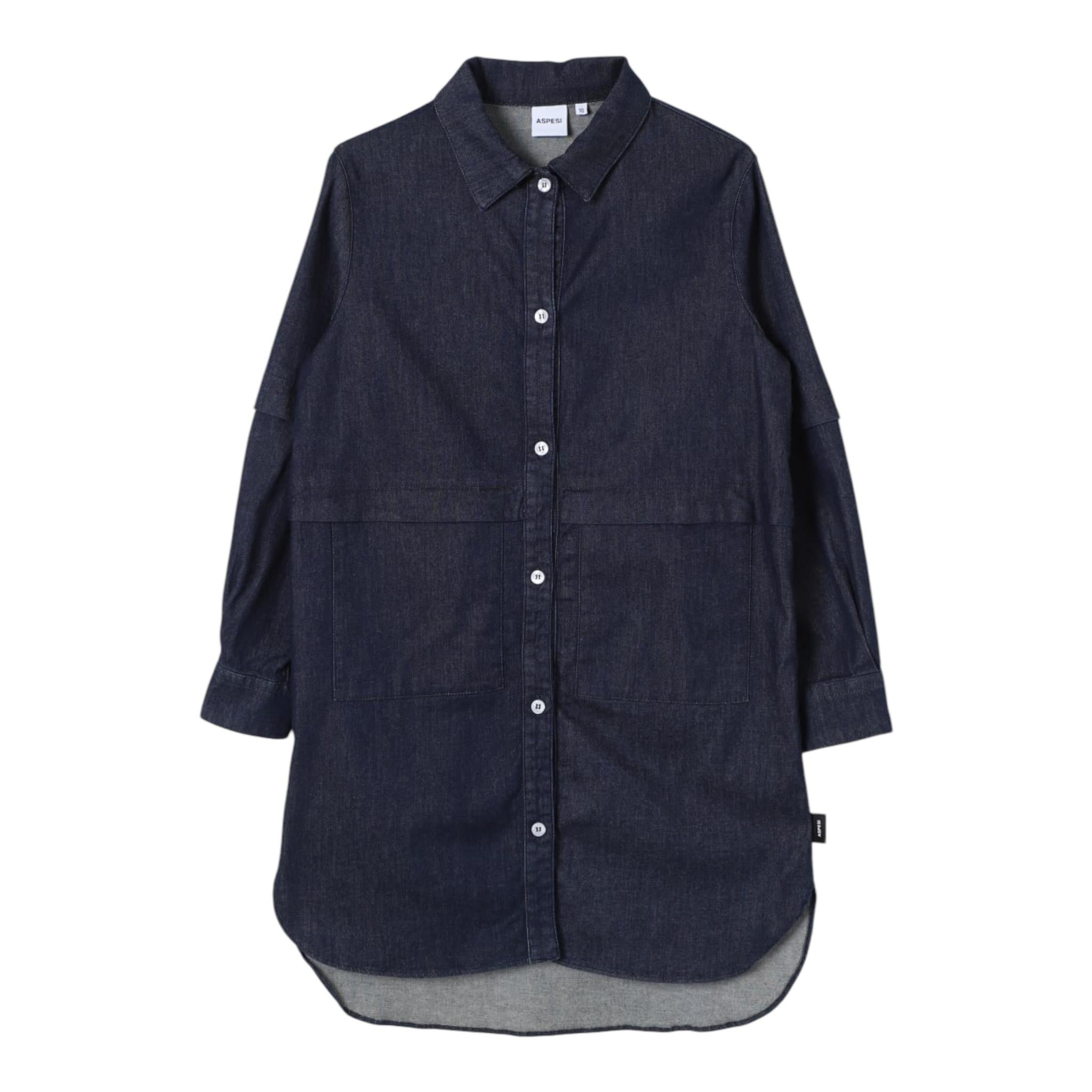 ASPESI abito camicia in denim tinta unita Blu per Bambina F24018VLJ0037 BLU ASPESI 