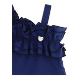 Monnalisa Abito Monospalla Tinta Unita per Bambina 117929A1 BLU MONNALISA 