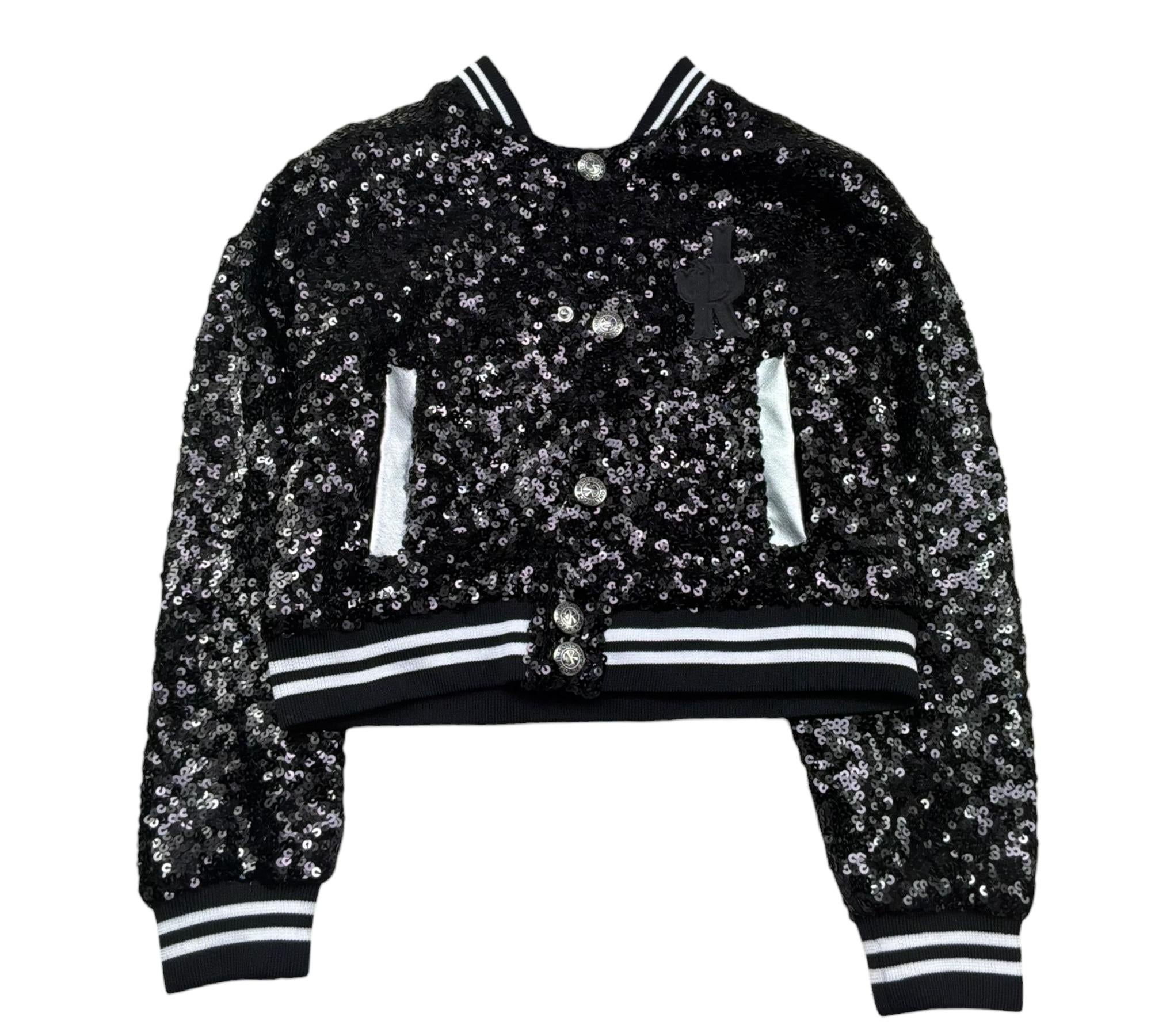 John Richmond Giubbino Tinta Unita Paillettato per Bambina RGP26047GB NERO JOHN RICHMOND 